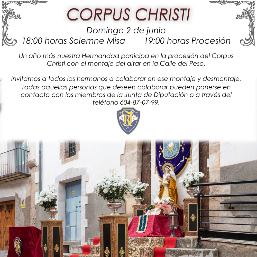 MONTAJE DEL ALTAR EUCARÍSTICO DEL CORPUS