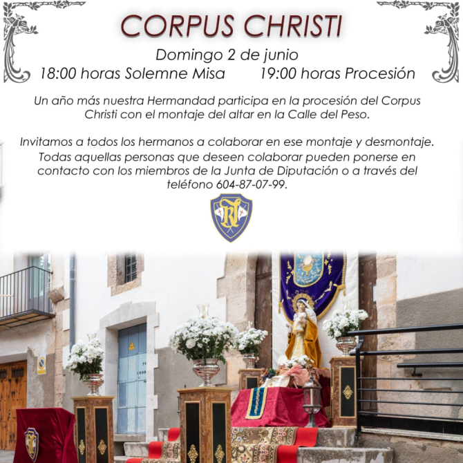 MONTAJE DEL ALTAR EUCAR�STICO DEL CORPUS