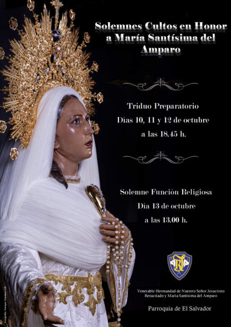 SOLEMNES CULTOS EN HONOR A MAR�A SANT�SIMA DEL AMPARO